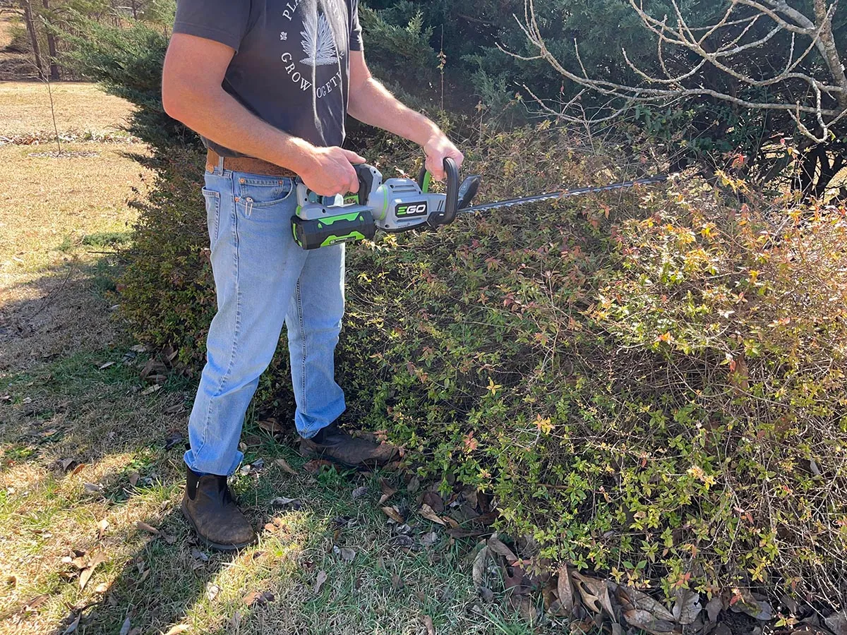 The Best Power Hedge Trimmer Ego hedge trimmer action
