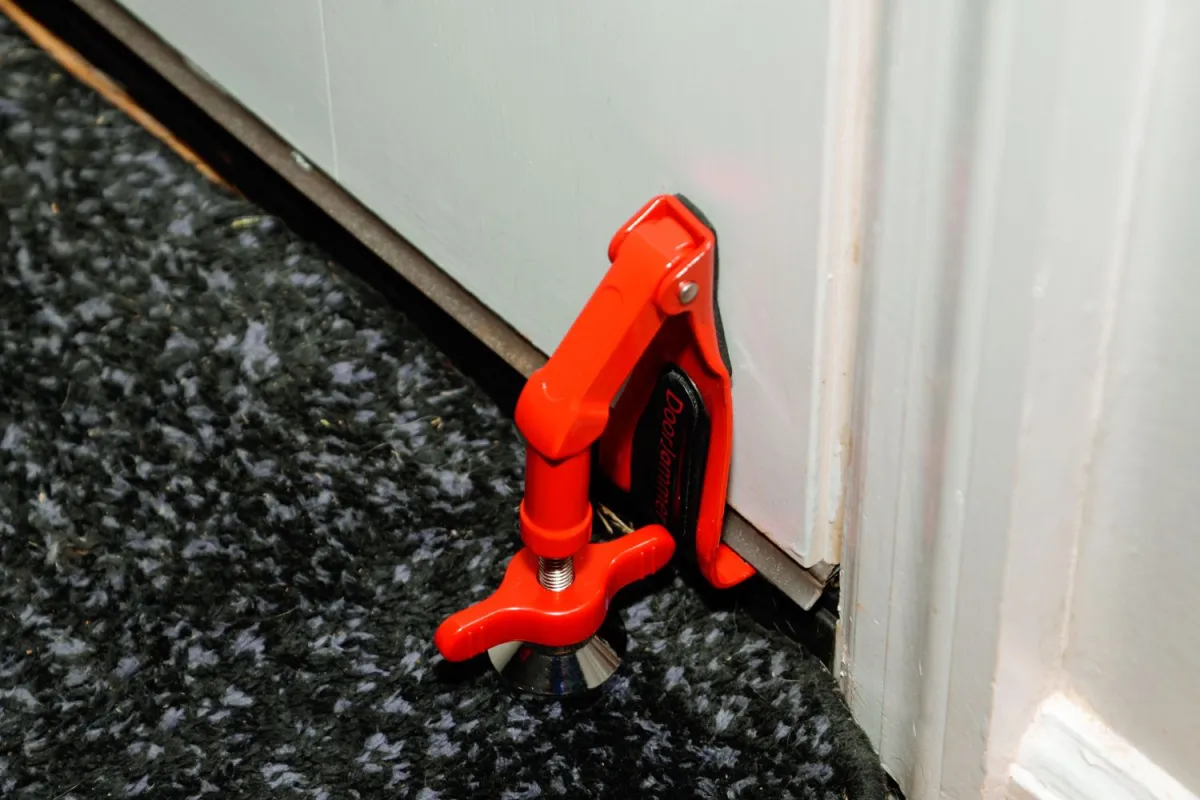 one of the best door security bars in a living room