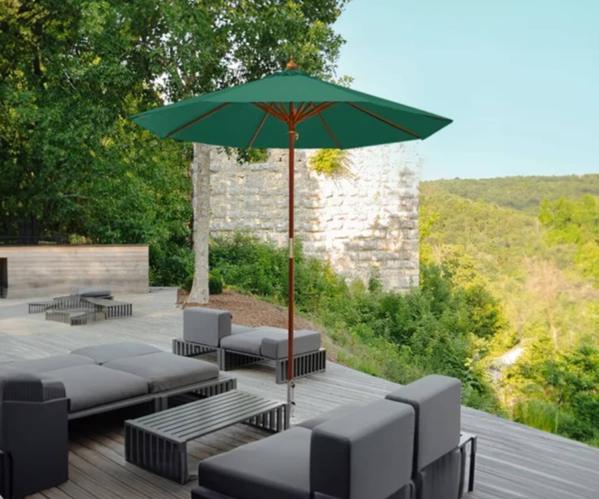 Parasol extérieur vert