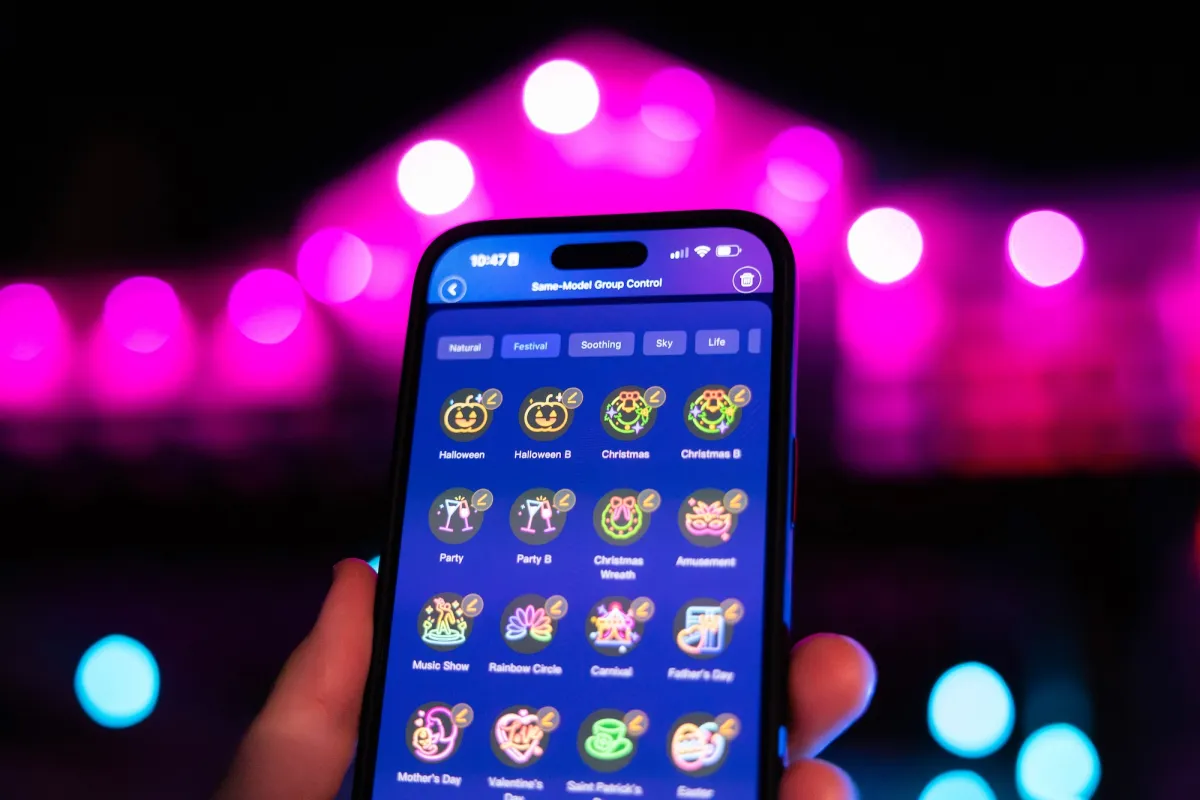 Govee Lighting Selection on Mobile App