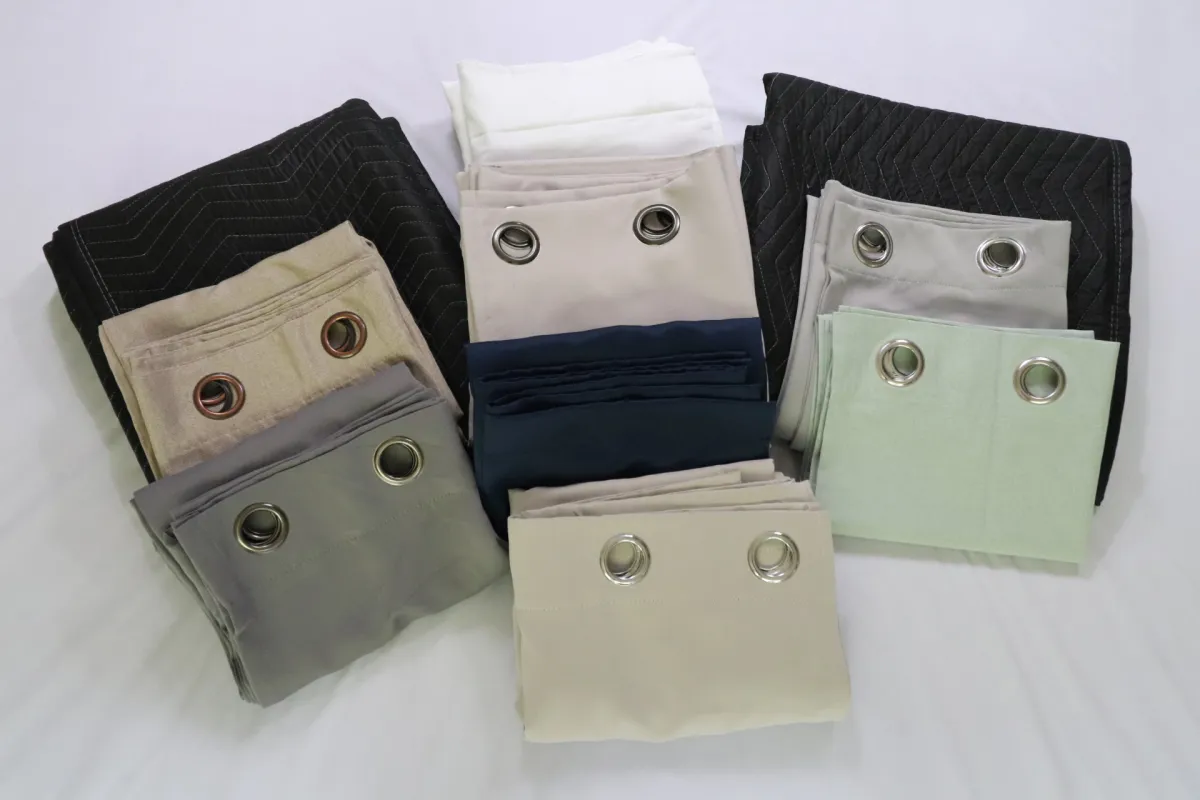 layout of all tested options chosen for the best soundproof curtains